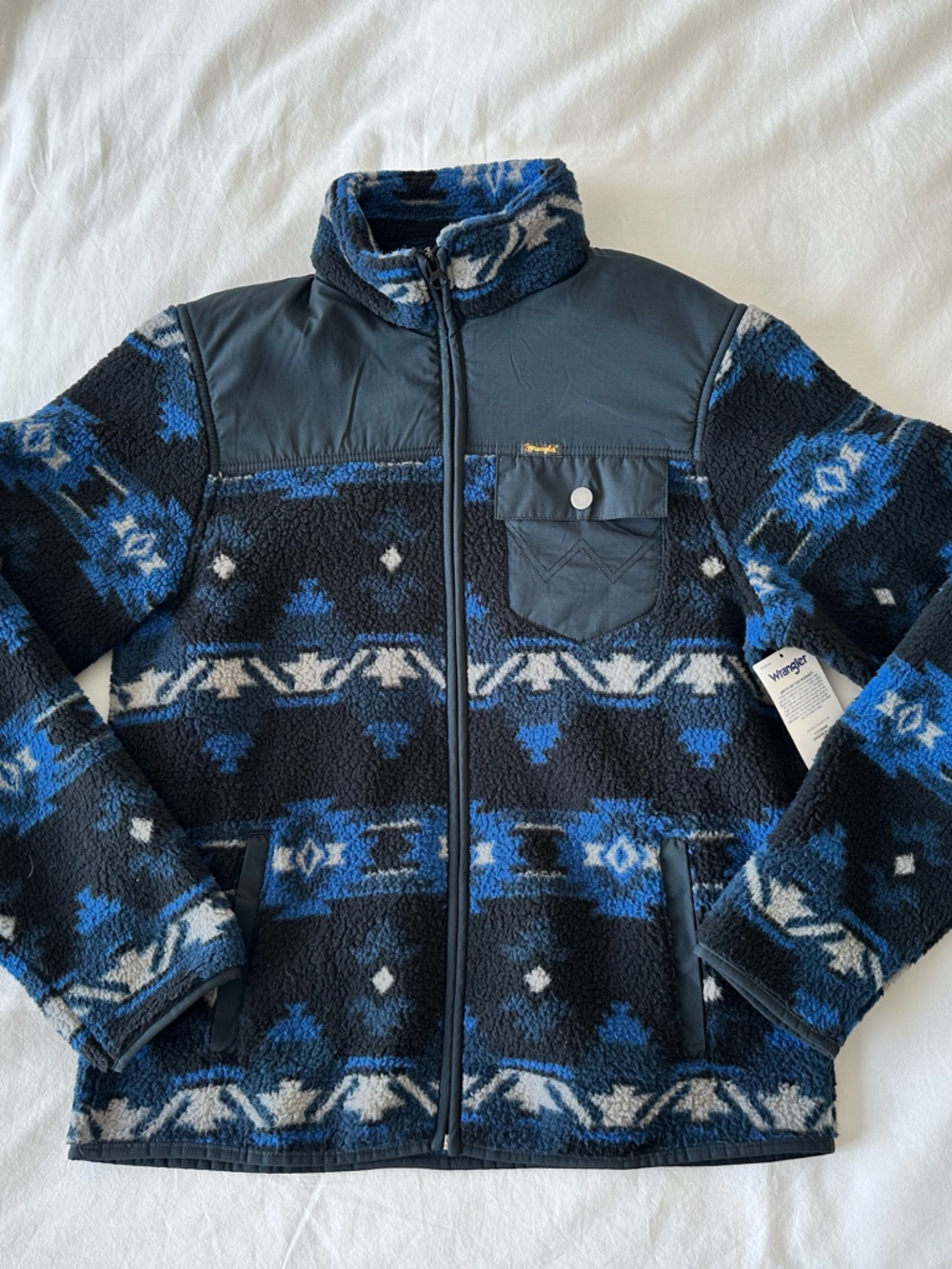 Men's Wrangler Zip Front Lightweight Ripstop Yoke Sherpa Jacket